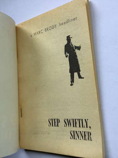 STEP SWIFTLY SINNER Australian pulp fiction book Marc Brody